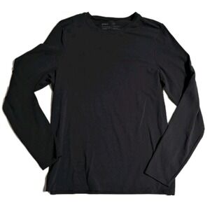 Pact Women's Organic Cotton Long Sleeve Crewneck Black Size XXL Stretch